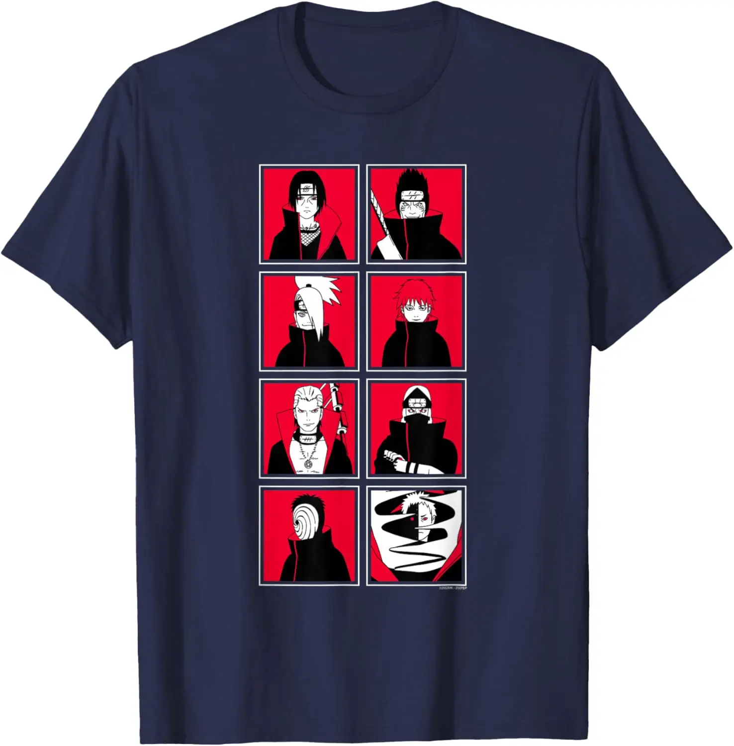 Naruto Shippuden Akatsuki Character Frames Pop Art Anime T-Shirt S-6XL