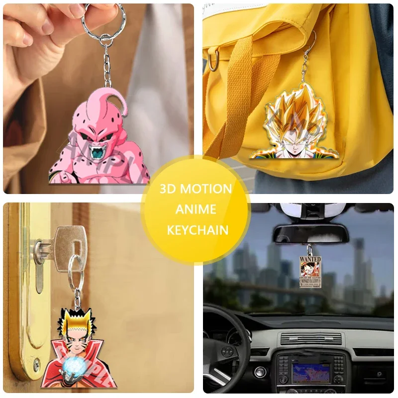 NARUTO Jiraiya Motion Key Chains Acrylic Keychains Bag Pendant Car Keyring Anime Peripheral Gift Creative Key Chains