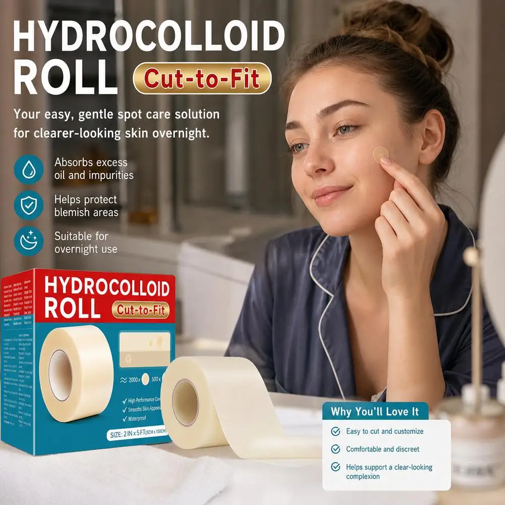 Hydrocolloid Cut Size Roll 5x150cm Acne Pimple Patch Blister Tape Waterproof Self Adhesive Wound Dressing First Aid Skin Healing