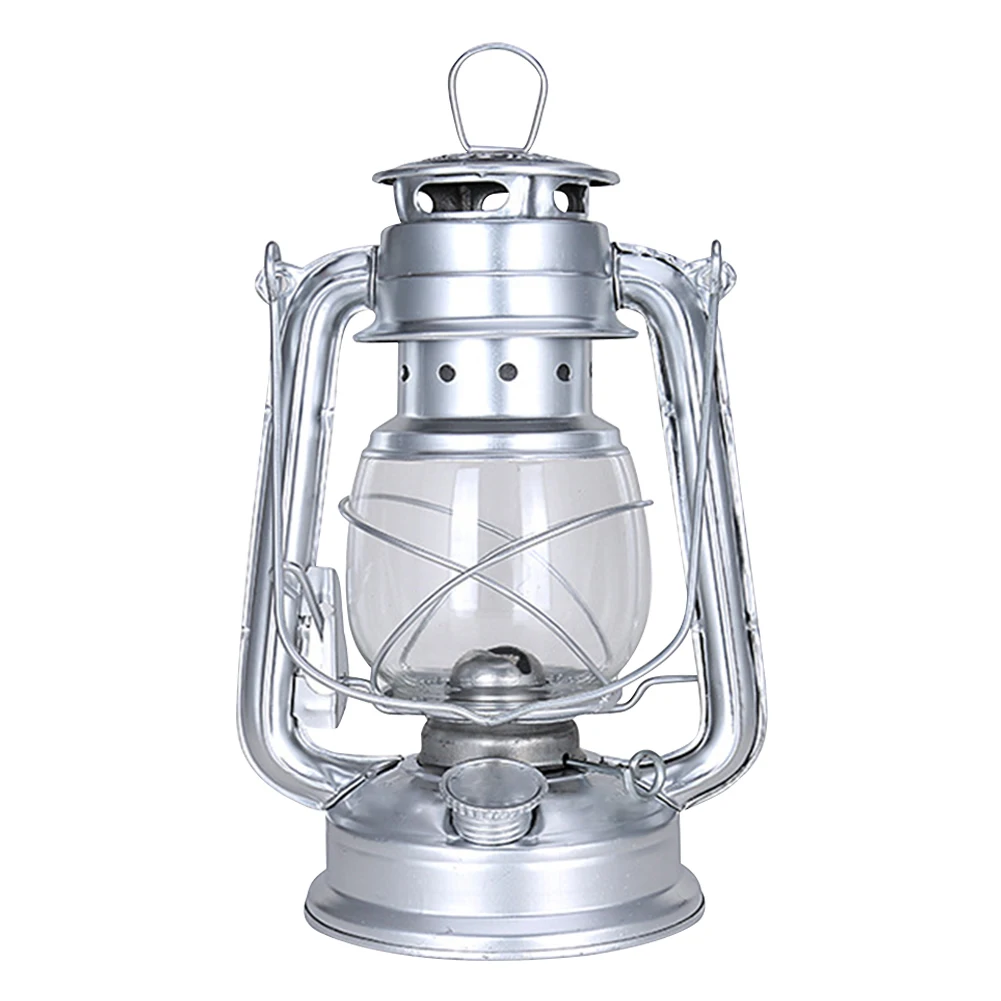 Vintage Oil Burning Lantern Metal Kerosene Lantern Hurricane Table Lamps with Handle for Camping Home Patio