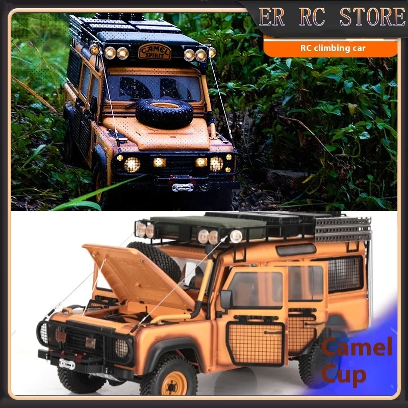 

D1 Rc Climbing Car 1/10 Simulation Land Rover Defender D110 Camel Cup Cross-Country Metal Car Model Remote Control Toy