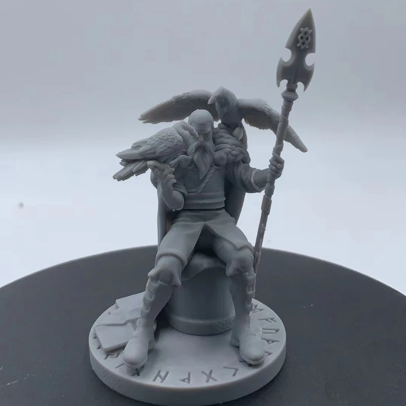 Figura de Odin del líder de Dios, escala 1/24, altura completa, 88mm, estatua estática, mini juguete en miniatura, diorama sin montar y sin pintar