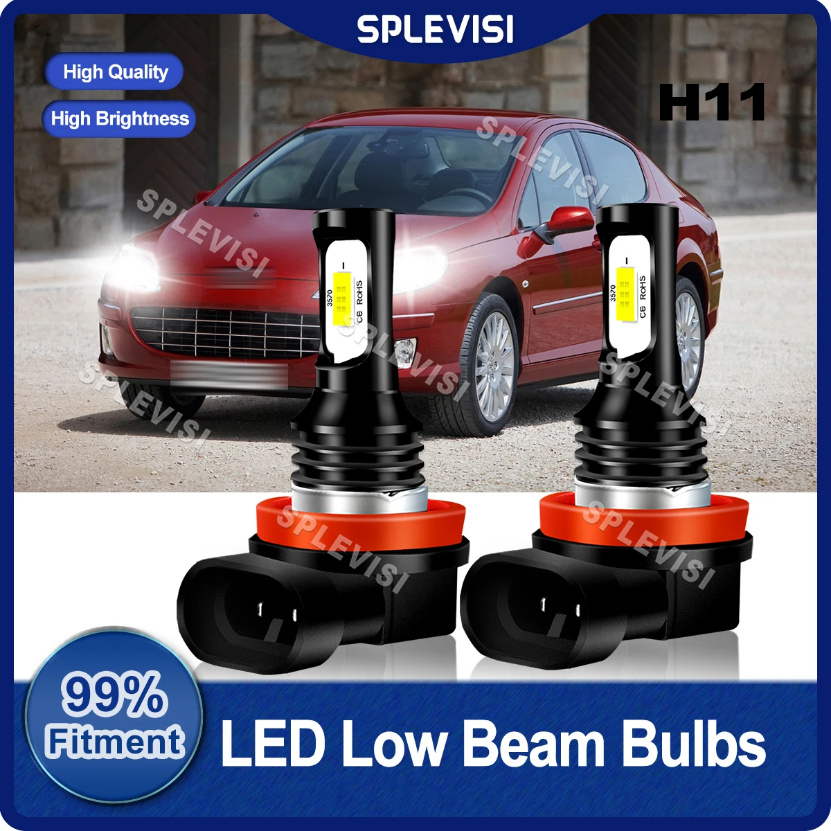 

2PCS Car Fitment LED Headlight Low Beam 70W 8000LM/Pair For Peugeot 407 2004 2005 2006 2007 2008 2009 2010 2011 Replace Car Lamp