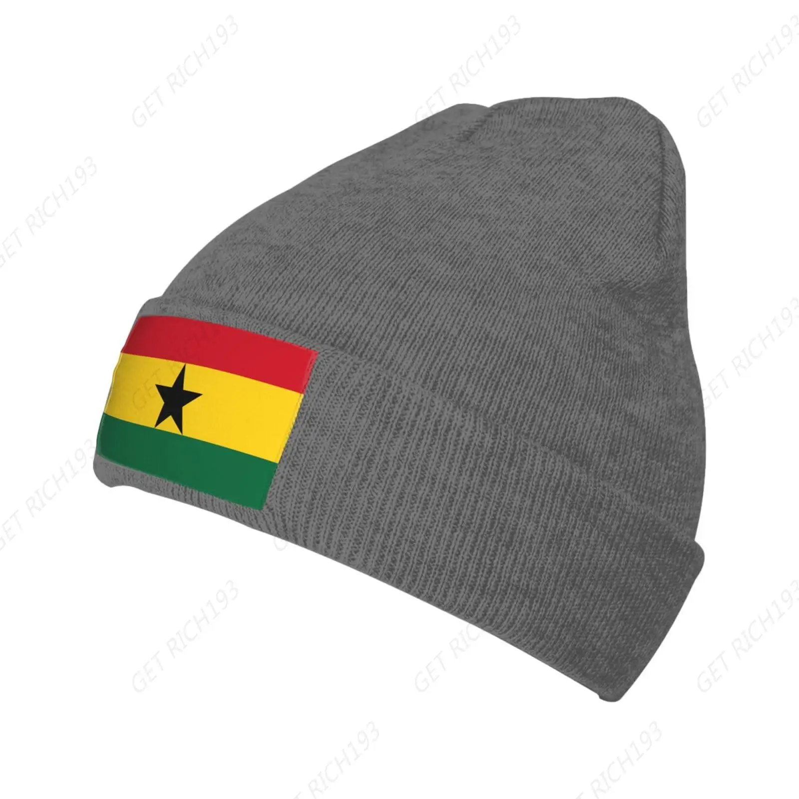 Ghana Ghanaian Flag Beanie Knit Hat Winter Fall Headwear For Men Women Warm Stocking Skull-Cap For Cold Weather Skate Hiking