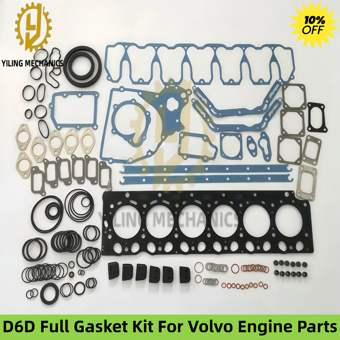 Высококачественный полный комплект прокладок D6D для Volvo EC160B EC180B EC210B EC220B EC240B Экскаватор L60E L70E L90E Запчасти для ремонта погрузчика Высококачественный полный комплект прокладок D6D для Volvo EC160B EC180B EC210B EC220B EC240B Экскаватор L60E L70E L90E Запчасти для ремонта погрузчика