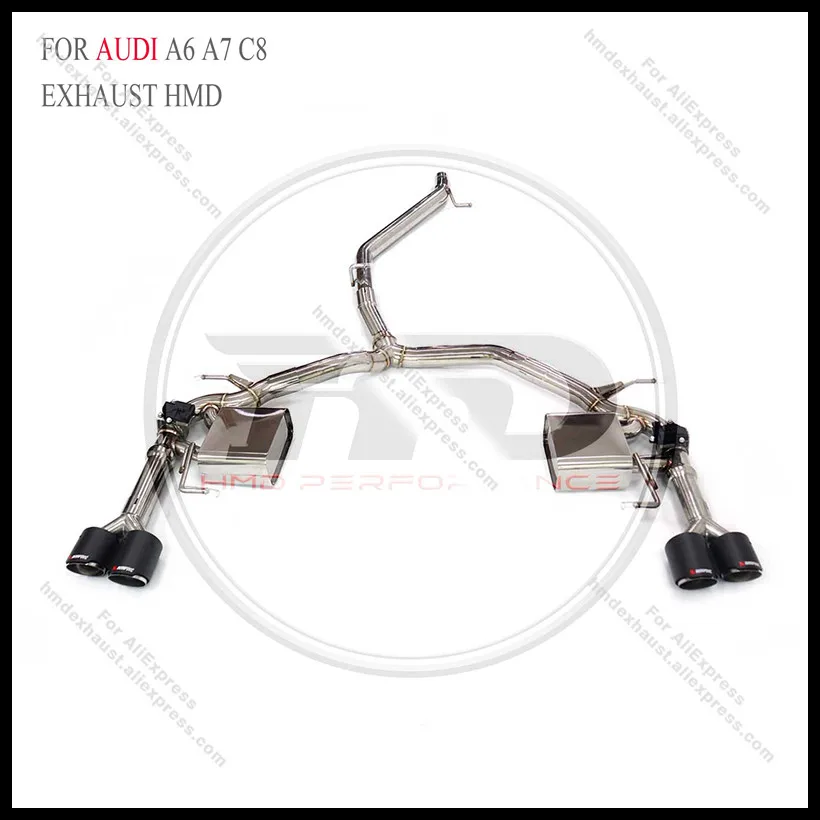 

HMD Exhaust System Stainless Steel Performance Catback for Audi A6 A7 C8 2.0T Muffler With Valve