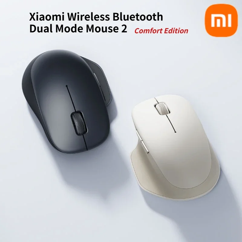 Xiaomi Wireless Bluetooth Dual Mode Mouse 2 Comfort Edition Asymmetric Design Dual Mode Wireless Connection TTC  Light Sound