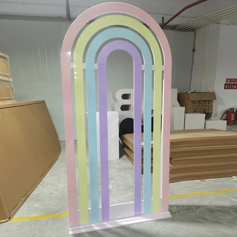 FSDKX pink Flower Wall Rainbow Event Backdrop Ideas for Wedding Stage Backdrop