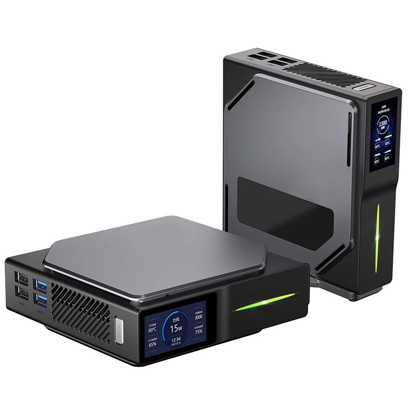 Mini PC with Smart Temperature Display N100 8/16GB RAM HDMI/Type-C Ports 128GB/256GB/512GB/1TB Available