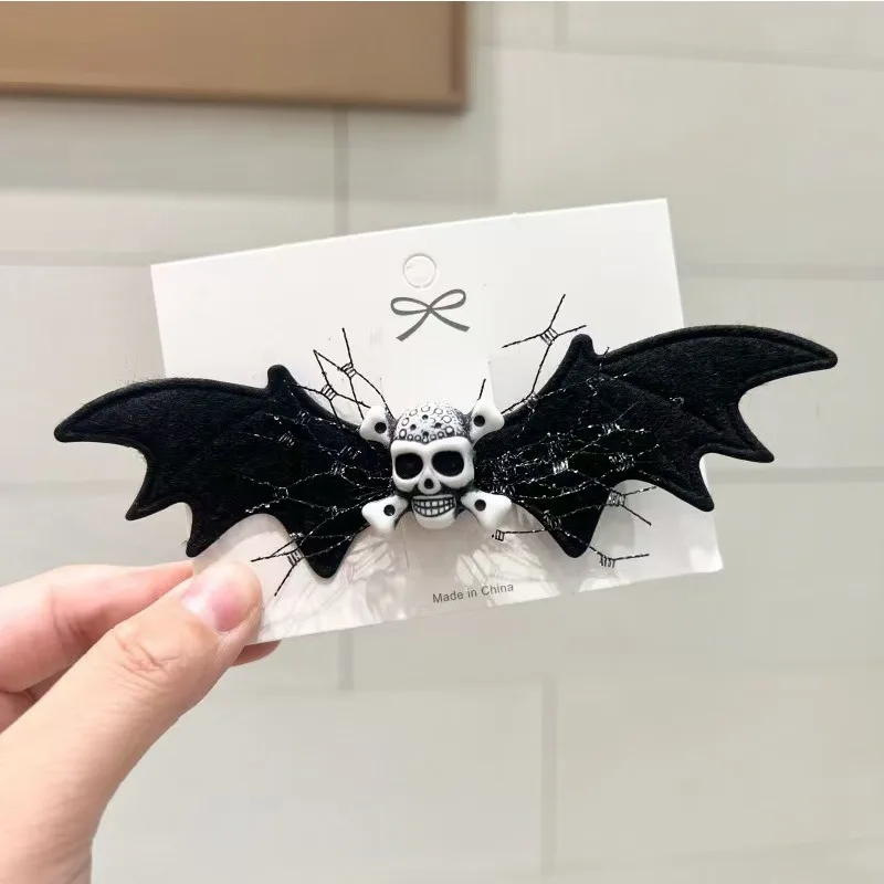 2024  New Halloween Hairpin Hair Accessories Ghost Festival Skull Bat Bows Party Dress Up Headgear Hair Clips for Women Girls