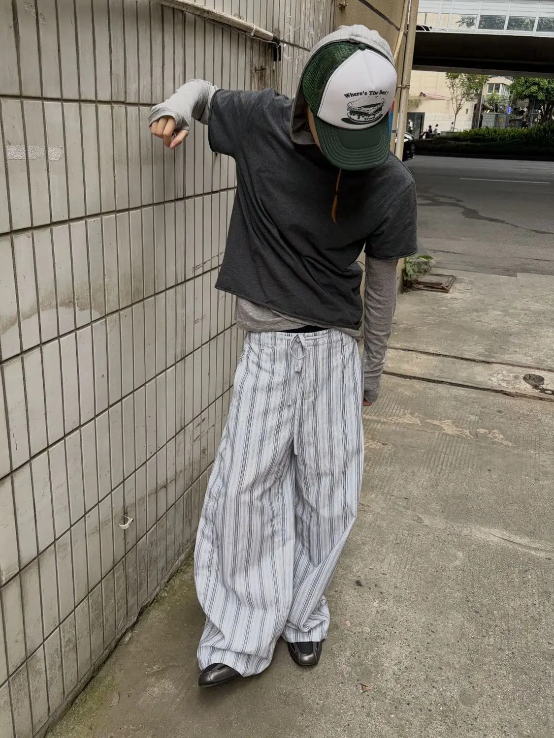 Men's Vertical Stripe Pattern Casual Thin Pants High Waist Unisex Baggy Trousers Summer Boy Bottom Male Wide Legs Sweatpants