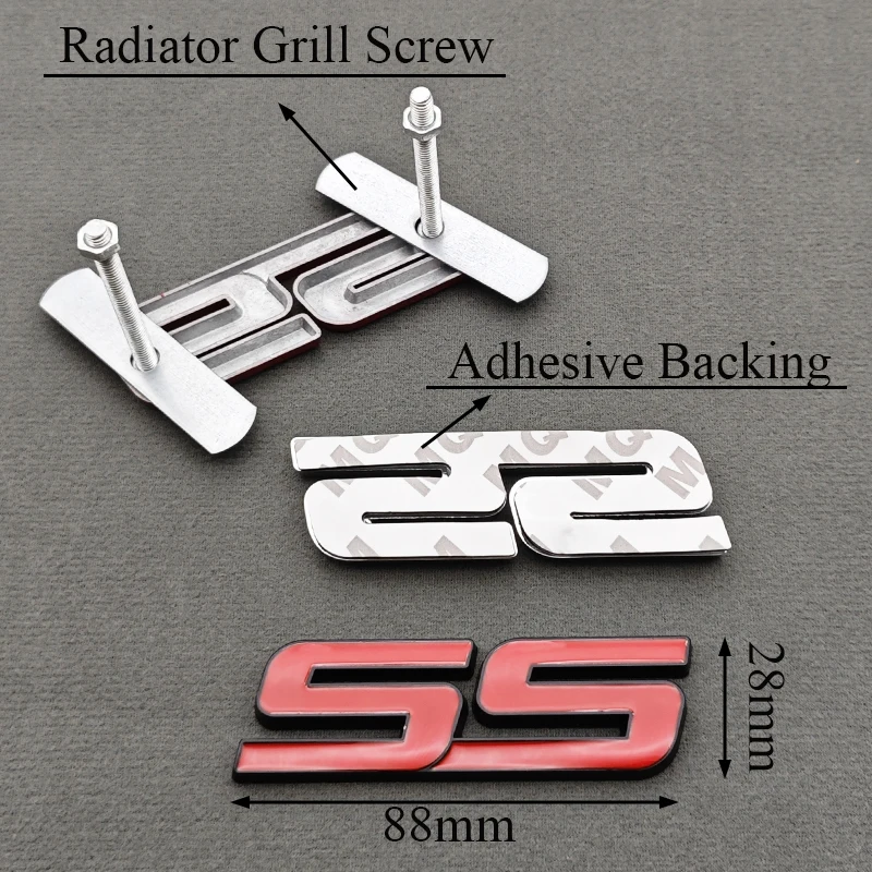 ثلاثية الأبعاد شعار معدني SS جسم السيارة ملصق الخلفي الجذع شارة الجبهة مصبغة شعار لشروليه SS كامارو كروز الاعتدال السترة اكسسوارات