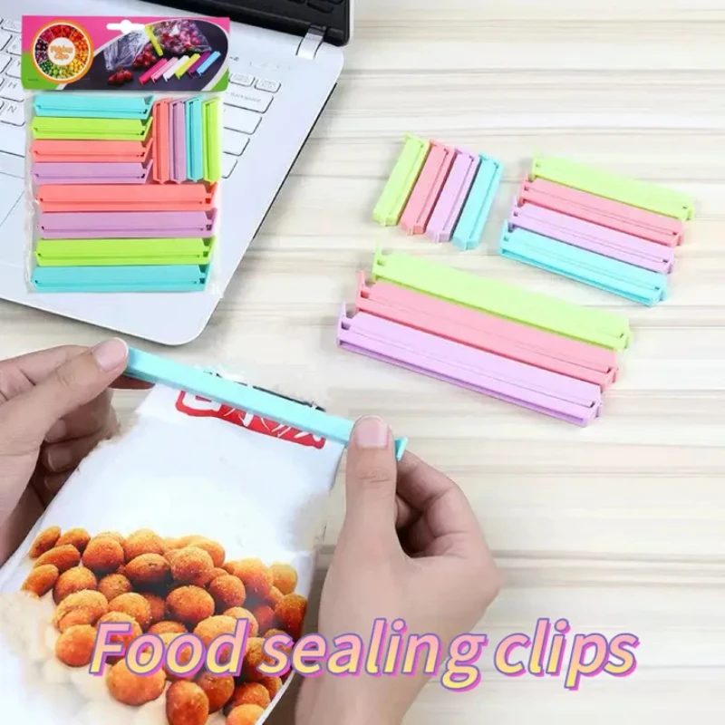 

Красочные уплотнительные зажимы, влагостойкий зажим для упаковки мешков для закусок, зажим для пластиковых пакетов, многоразовый кухонный аксессуар