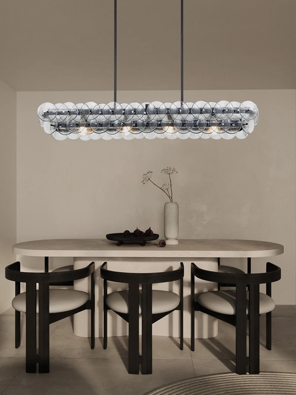 Murano Collection Round Linear E14 Dimmable LED Chandelier