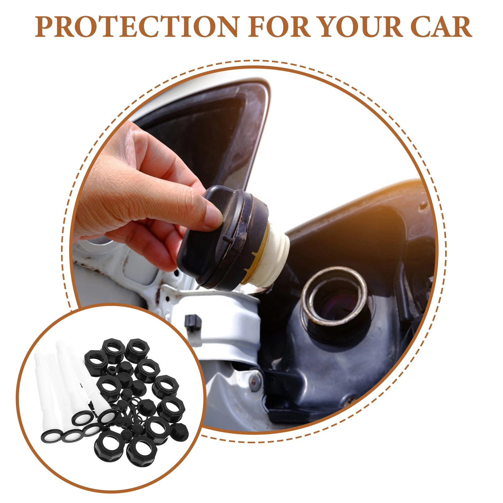 

5 Sets ABS Fuel Tank Nozzles Spouts Replacement Gas Can Vents Jug Nozzles for Cans Kit Filter Screen Durable Practical