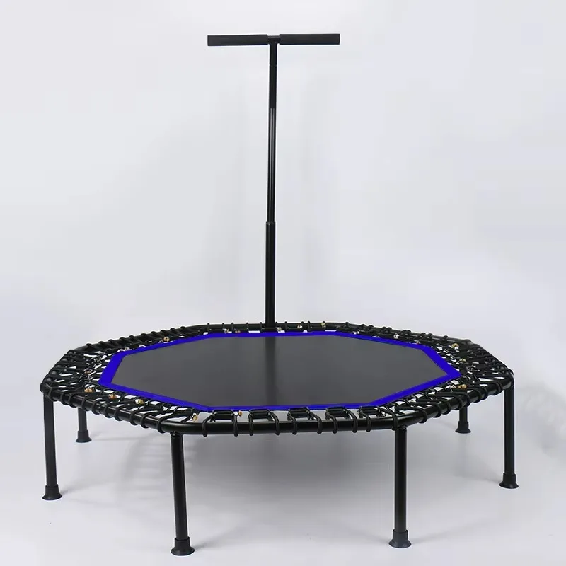 48Inch Octagonal Trampoline With Adjustable Handle Stable Structure For Indoor Fitness And Recreational Sports