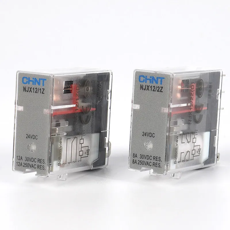 CHINT Intermediate Relay NJX12/2Z(D) 2NO 2NC 8-Pin NJX12/1Z(D) 1NO 1NC 5-Pin AC220V DC24V Slim Miniature Relay