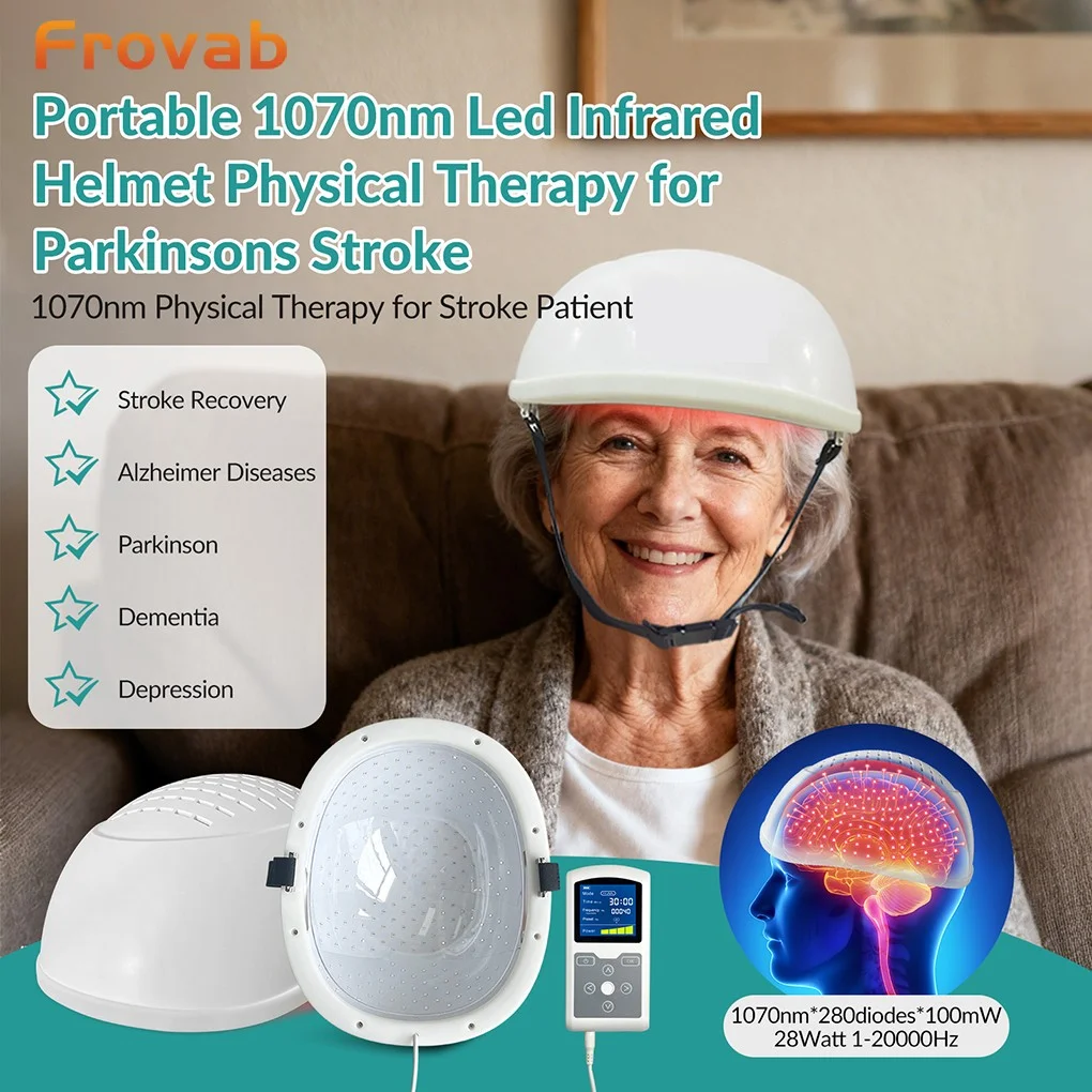

1070nm Photobiomodulation PBM Therapy Helmet Non-invasive Transcranial Neuromodulation 40Hz Near Infrared for Parkinson Alzheimer Dementia Mood Regulation