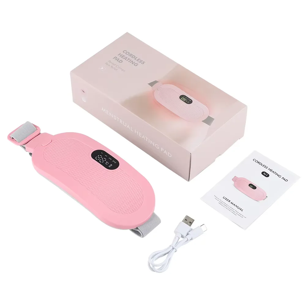 Electric Menstrual Period Massager Heating Massage Pad Belt for Female Waist Abdominal Lumbar Warm Belt Massage Device Vibration