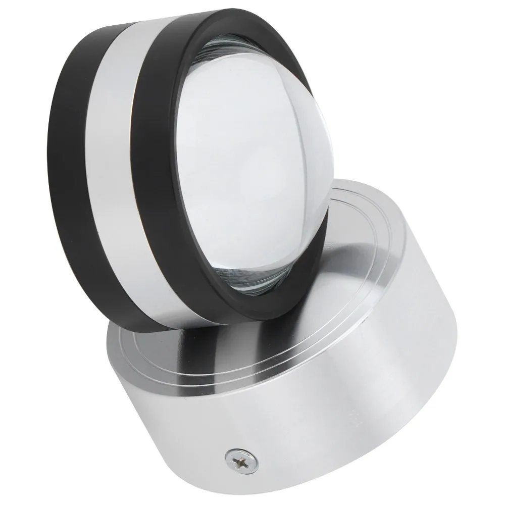 Novelty 6W LED Wall Lamp 85-265V Double Head Wall Sconce Lighting Aluminum Crystal Lens Wall Light Hotel Room