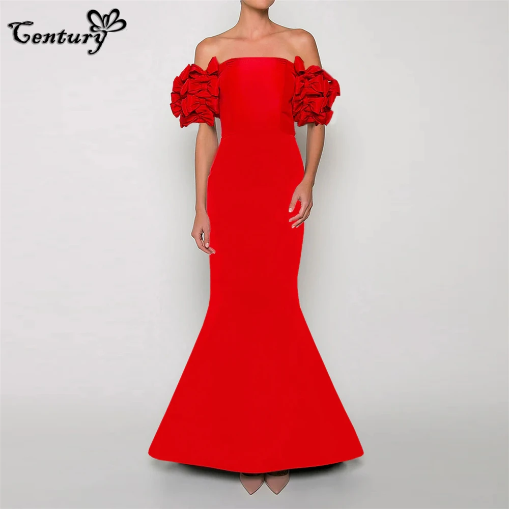 

Red Prom Dress for Women Long Formal Gowns Sweep Train Off Shoulder Mermaid Evening Party Dresses Robe De Soiree Vestido Largo