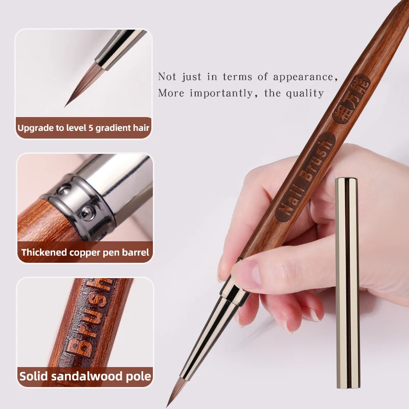 13pcs Nail Brushes Sandalwool Rods Glue Sticks Manicure Tools for Gel Dipper Acrylic Nail Art Triangle Liner Brush Wholesale