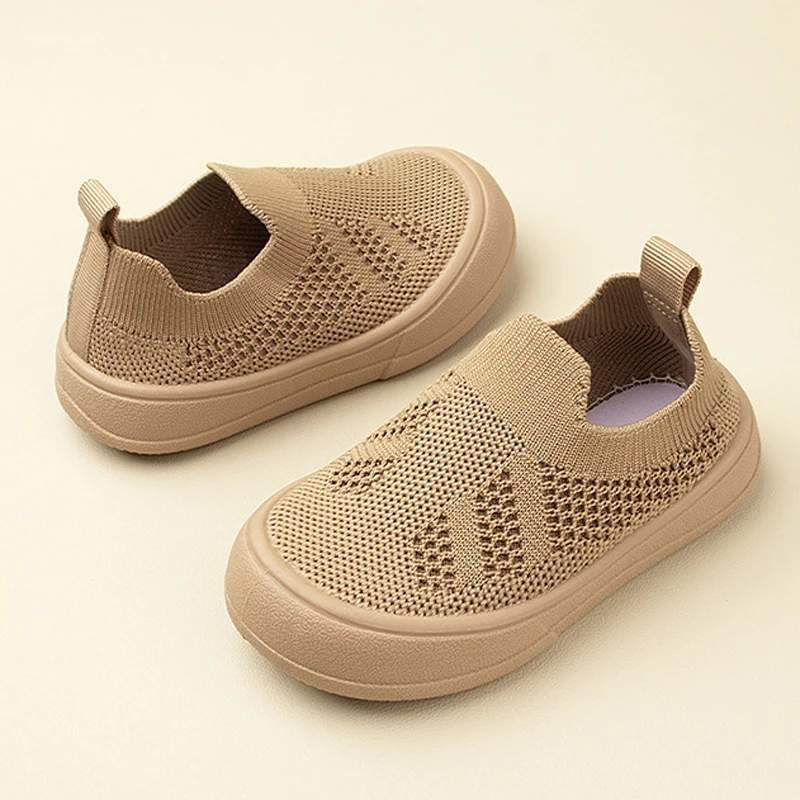 New Spring Knitting Kids Sneakers Breathable Children Sport Shoes Slip On Casual Boys Shoes Toddler Girl Walking Shoes CSH1654