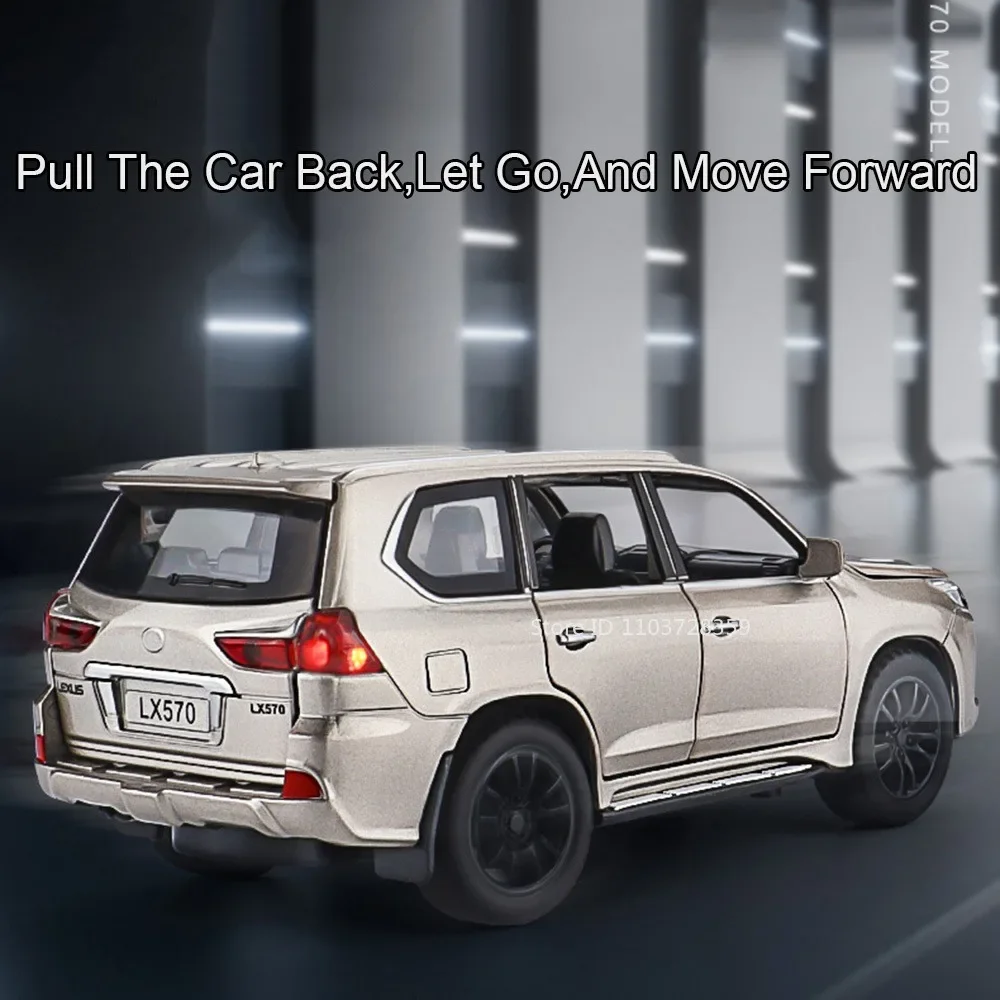 1:32 LX570 LM300H نموذج مصغر لعبة سيارات سبيكة دييكاست الصوت ضوء الأبواب مفتوحة التراجع زخرفة ألعاب السيارات للأولاد هدايا