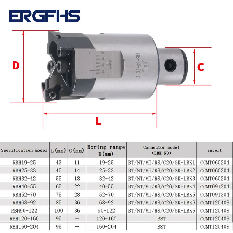Cnc verstellbar rbh zwei schneid iger bt30 bt40 nt30 sk40 werkzeug halter rbh bohr stange bohr schneider bohr griff lbk rauer bohrkopf