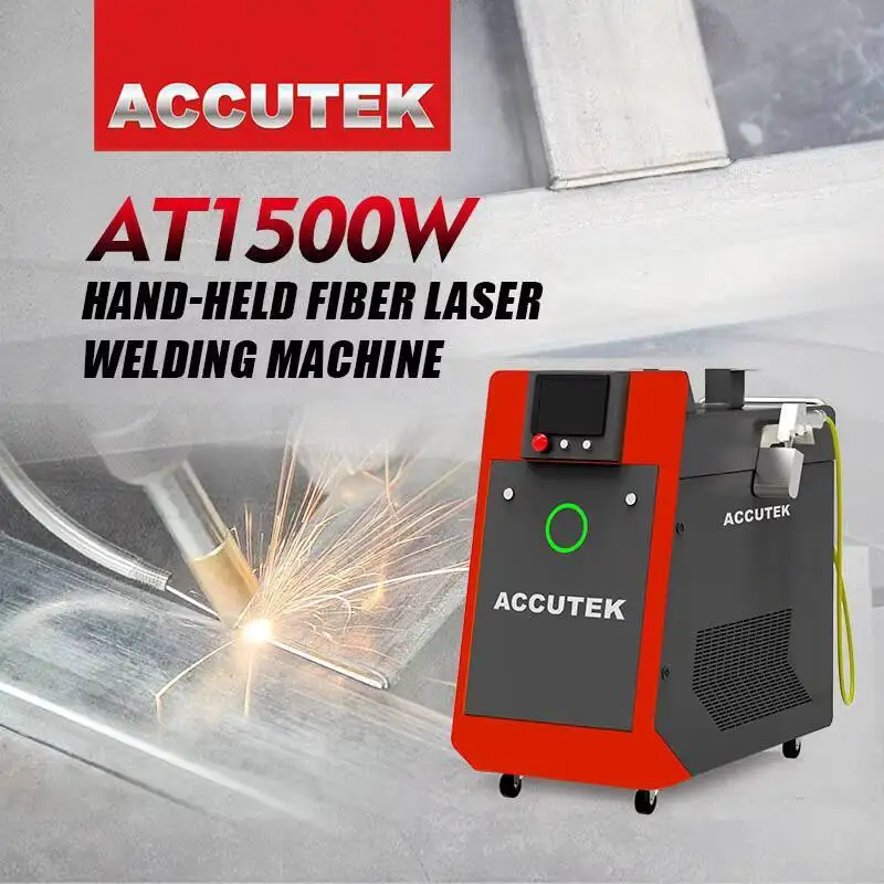 ACCUTEK Tukang Las Serat Deformasi Kecil 1500W Lembaran Pelat Baja Tahan Karat Penyolderan 3 In 1 Las Laser Hine
