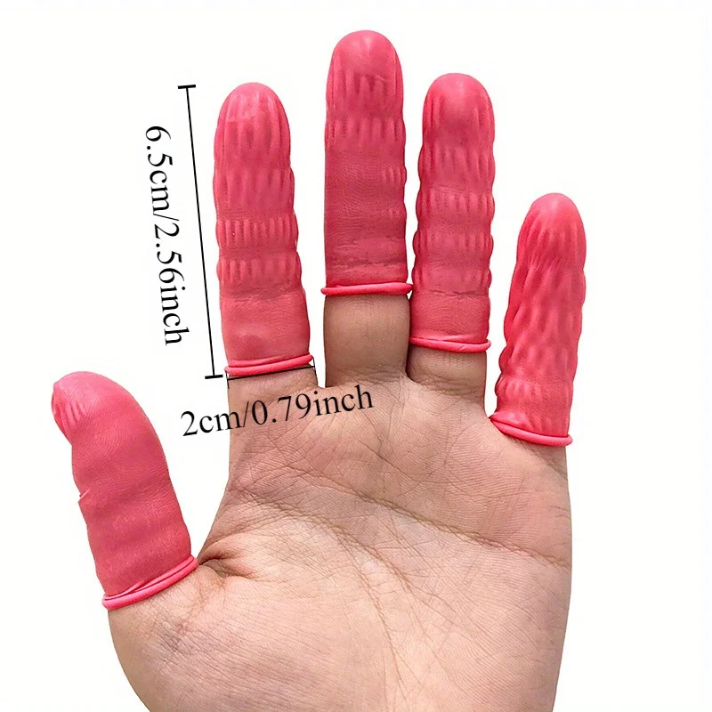 100PCS High Grade Versatile Pink Disposable Finger Cots Stylish Finger Covers for House Cleaning Cosmetic and DIYCraft Creations