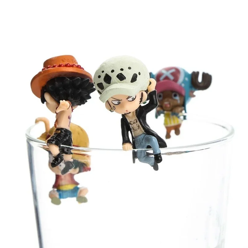 ONE PIECE Figure Cup Rim Roronoa Zoro Luffy Nami Doll Accessories Capsule Gashapon Toy Pendant Small Gift