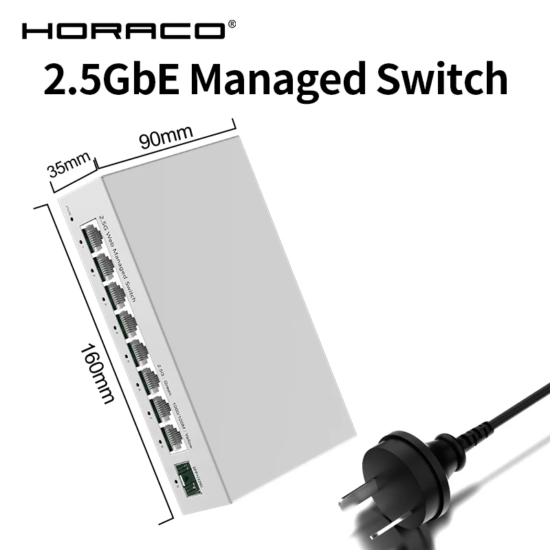 2.5GbE beheerde switch 8-poorts 2.5GBASE-T netwerkswitcher 10G SFP+ slot Uplink Web Managed Hub Internet Splitter Fanless