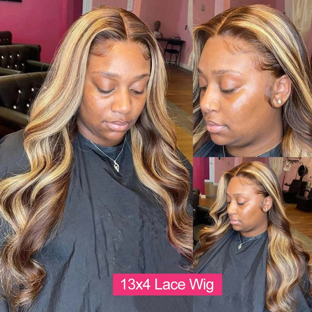 P4/27 Wig Human Hair Body Wave Lace Frontal Wigs 13x4 HD Lace Frontal Wig Highlight Honey Blond Lace Front Human Hair For Woman