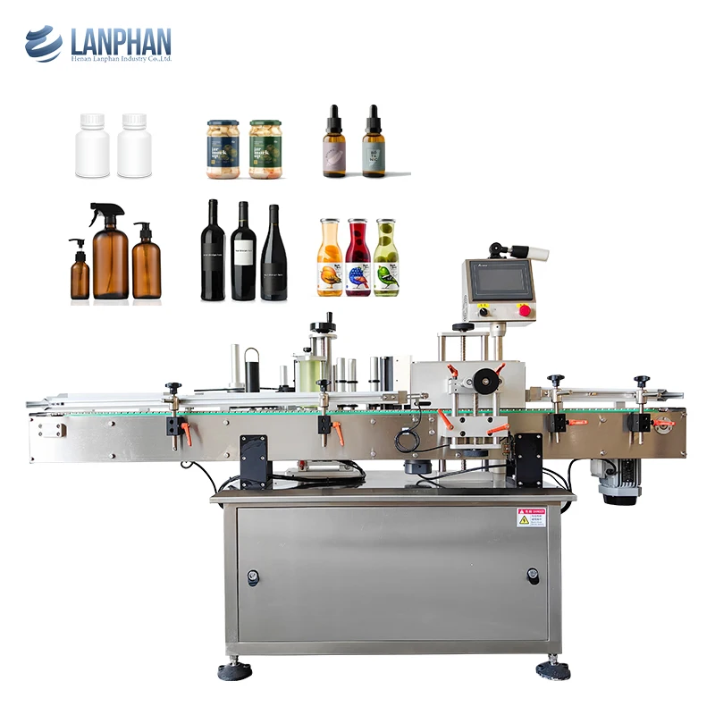 Automatic Round Wine Bottle Sticker Labelling Machine With Date Code Printer Labeller