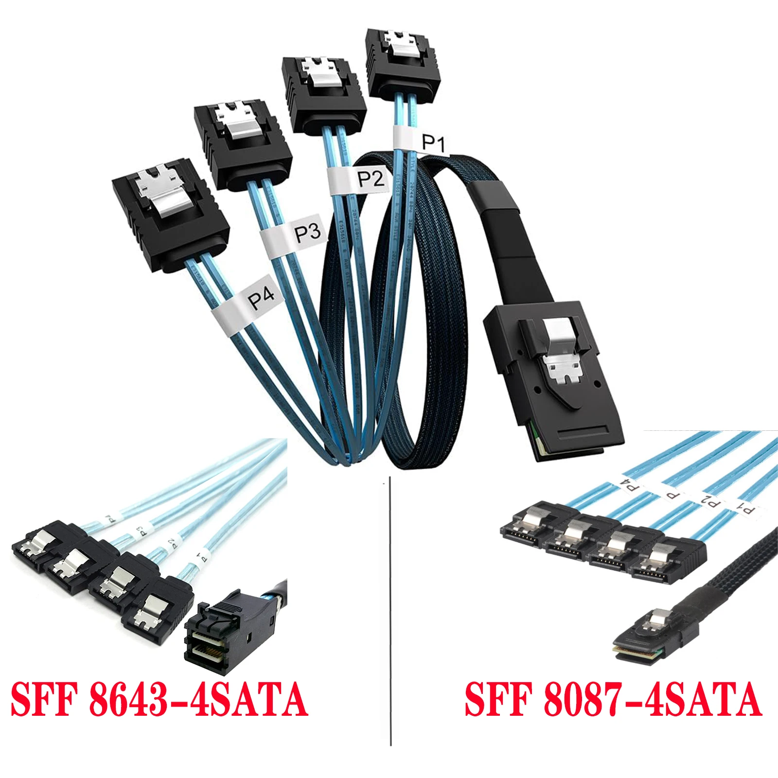 

3.3 FT HD Mini SAS 12G SFF-8643 To SATA Cable Adapter Internal SFF 8643 Motherboard Controller To 4 SATA Hard Drive Converter