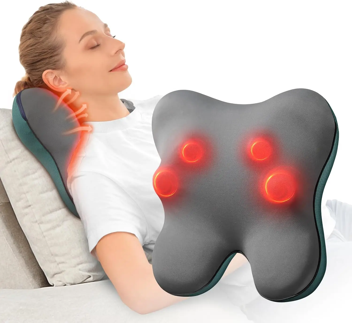 

Heated Deep Tissue Back Massager with Shiatsu Nodes, FSA/HSA Eligible for Pain Relief and Full-Body Relaxation