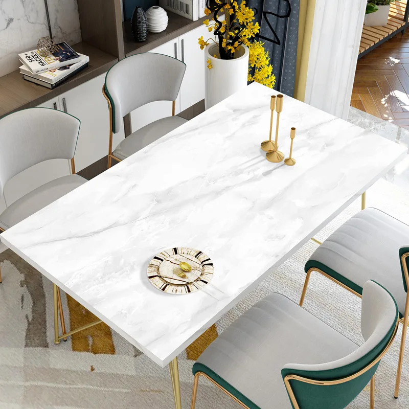 Marble Printing Pu Leather Table Cloth Covers Waterproof and Oil-Proof Disposable Household Rectangular Tablecloth Table Mat