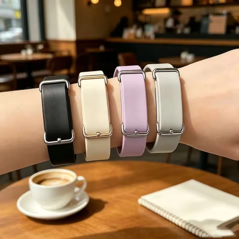 Solid Color Soft Watch Strap for Google Fitbit Air Adjustable Fitness Silicone Wristband Waterproof Sport Wrist Strap Watch Band