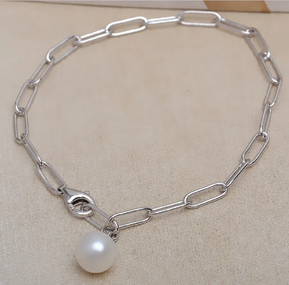 Huge 13-14mm South Sea Natural White Pearl Necklace Pendant 925 Sterling Silver Jewelry