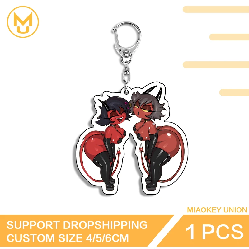 الشيطان الفتيات ميلي شيك مزدوجة الوجهين سلسلة المفاتيح فريدة من نوعها تنوعا قلادة الملحقات العصرية أنيمي الطرفية المنتج ديكور #1