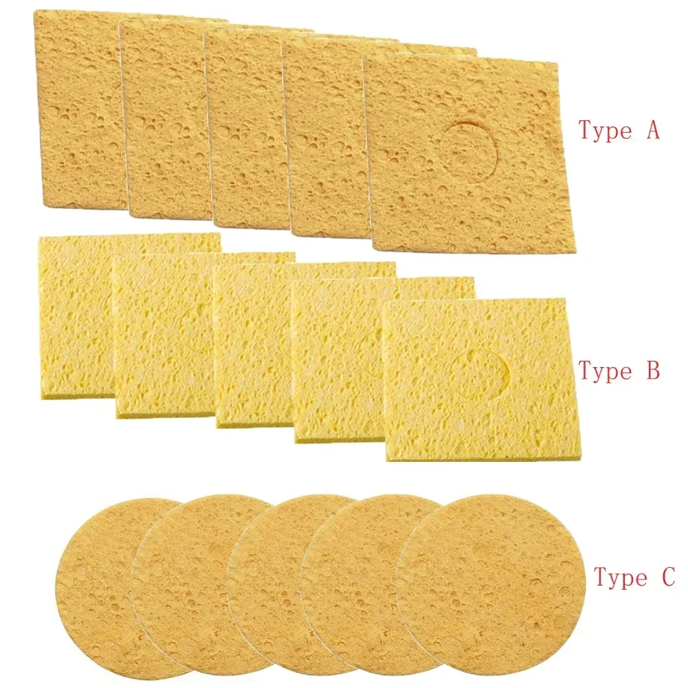 5pcs High Temperature Resistant Cleaning Sponge For Electric Welding Soldering Iron Remove Solder Residue PCB Component Cleaning