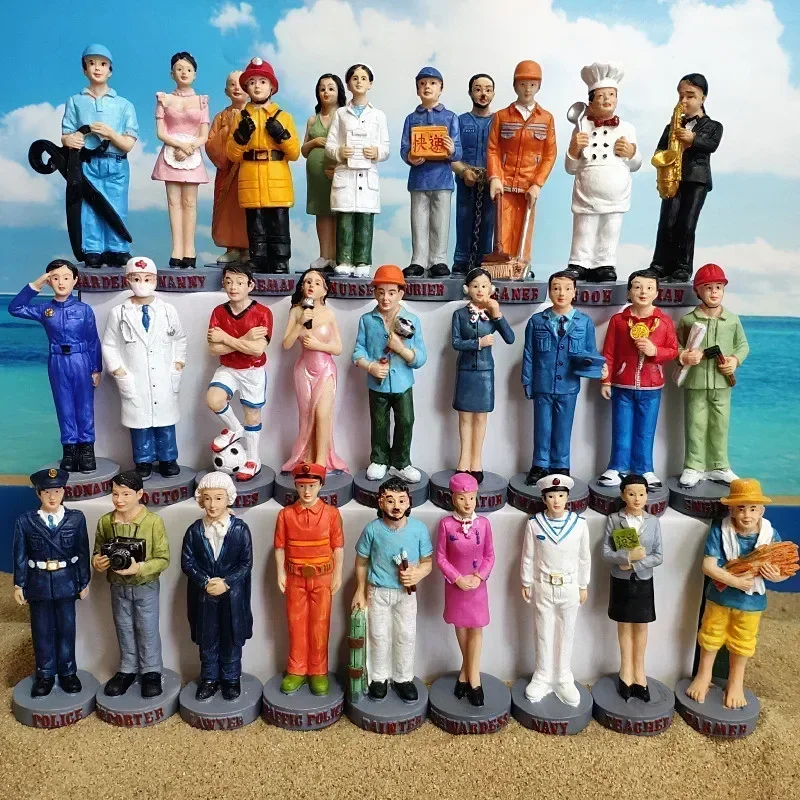 Professional Character Figurines Set Doctor Figurine Nurse Astronauts Workers Miniature Little People Figurines Desk Decoration