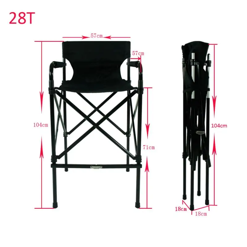 Simple Lightweight 28 Inch Salon Tall Aluminium Folding Director Chair Makeup Chairs