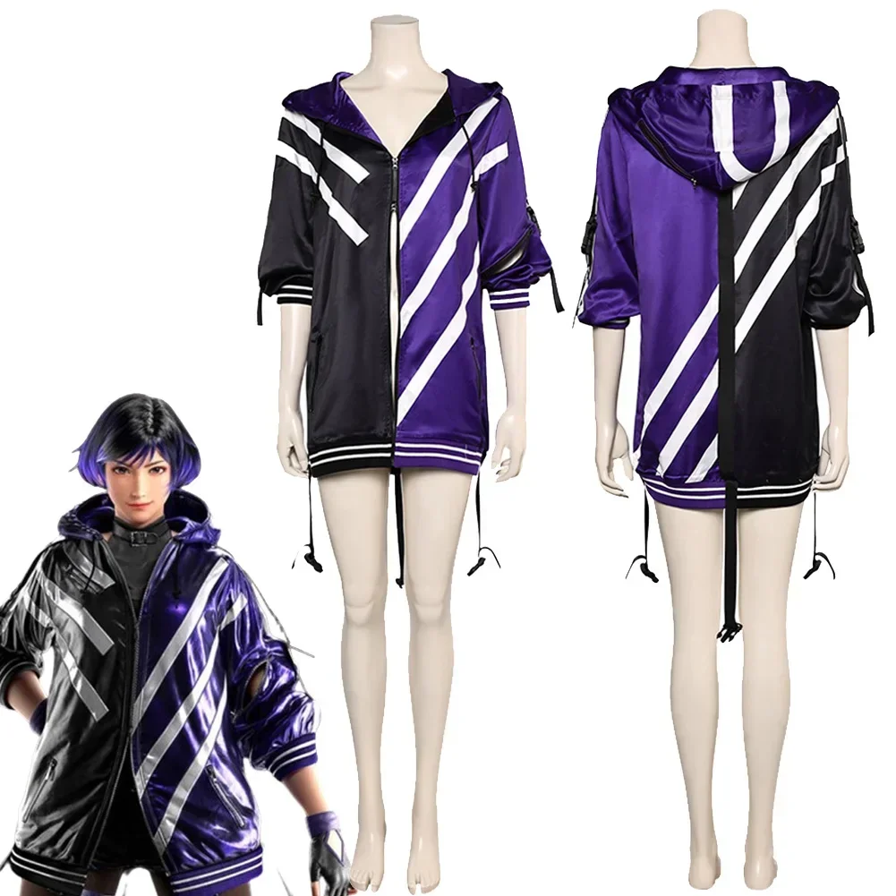 

Reina Cosplay Fantasy Jacket Coat Anime Game Tekken8 Costume Disguise Adult Women Cosplay Roleplay Fantasia Outfits Female