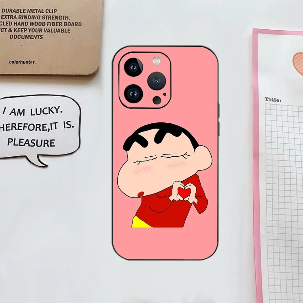 Cute Crayon S-shin-chan Phone Case For Iphone 16 15 11 13 14 Pro Max 7 8 Plus X Xr Xs Max 12mini Cover Case