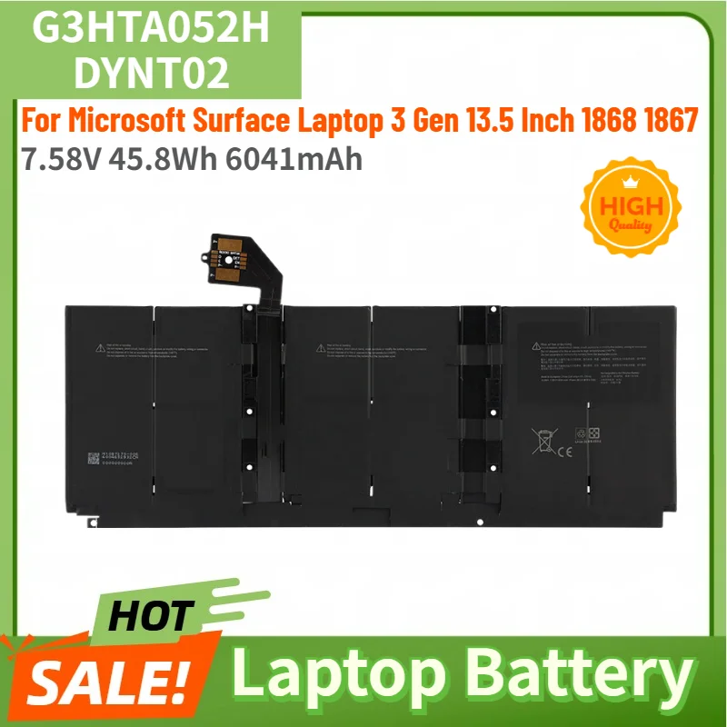 High Quality 7.58V 6041mAh 45.8Wh Laptop Battery G3HTA052H DYNT02 For Microsoft Surface Laptop 3 Gen 13.5 Inch 1868 1867