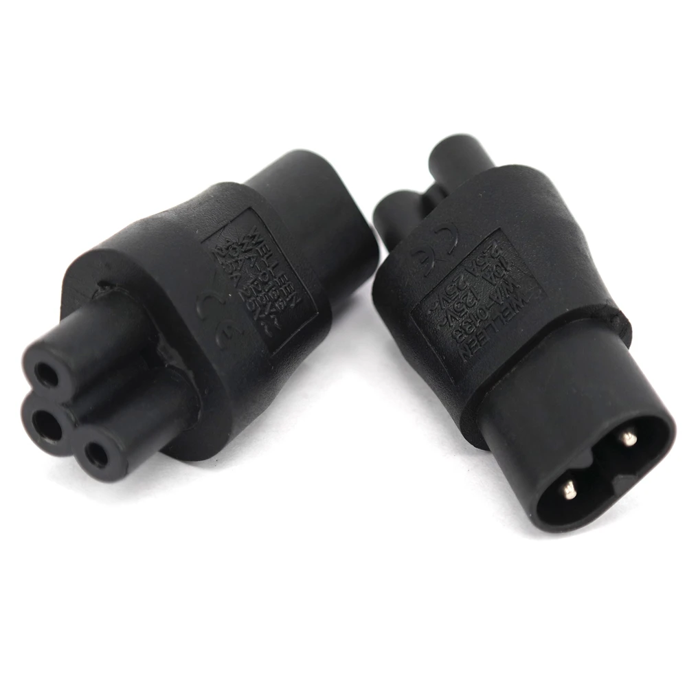IEC 320 C5 to C8 adapter, IEC 320 C8 to C5 C6 TO C7 ,2-Pin C7 Para EC 3Pin Female to 2Pin Male female power adapter AC Converter