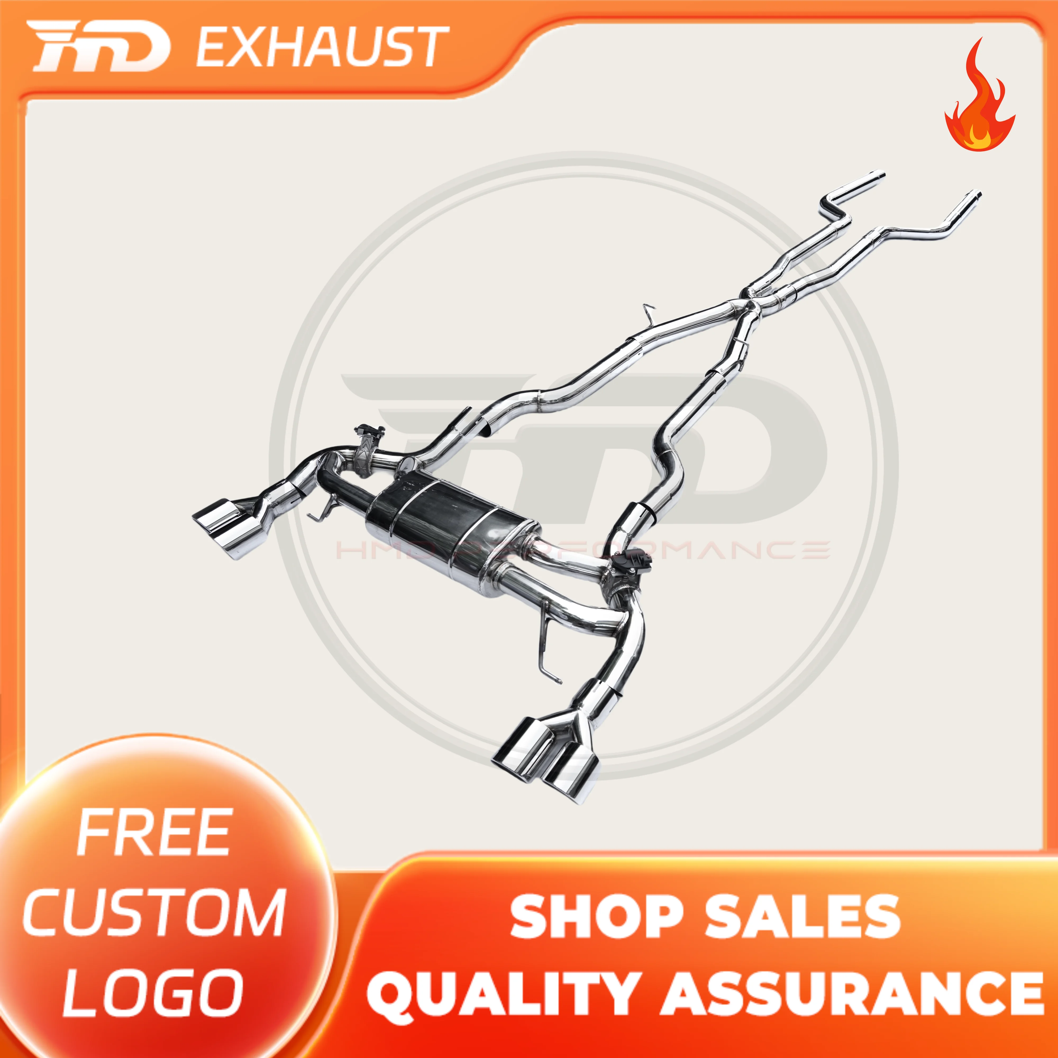 

HMD Hot Sales Stainless Steel Catback For BMW M550i G30 4.4T High Flow Performance Racing Car Exhaust System Pipe Muffler