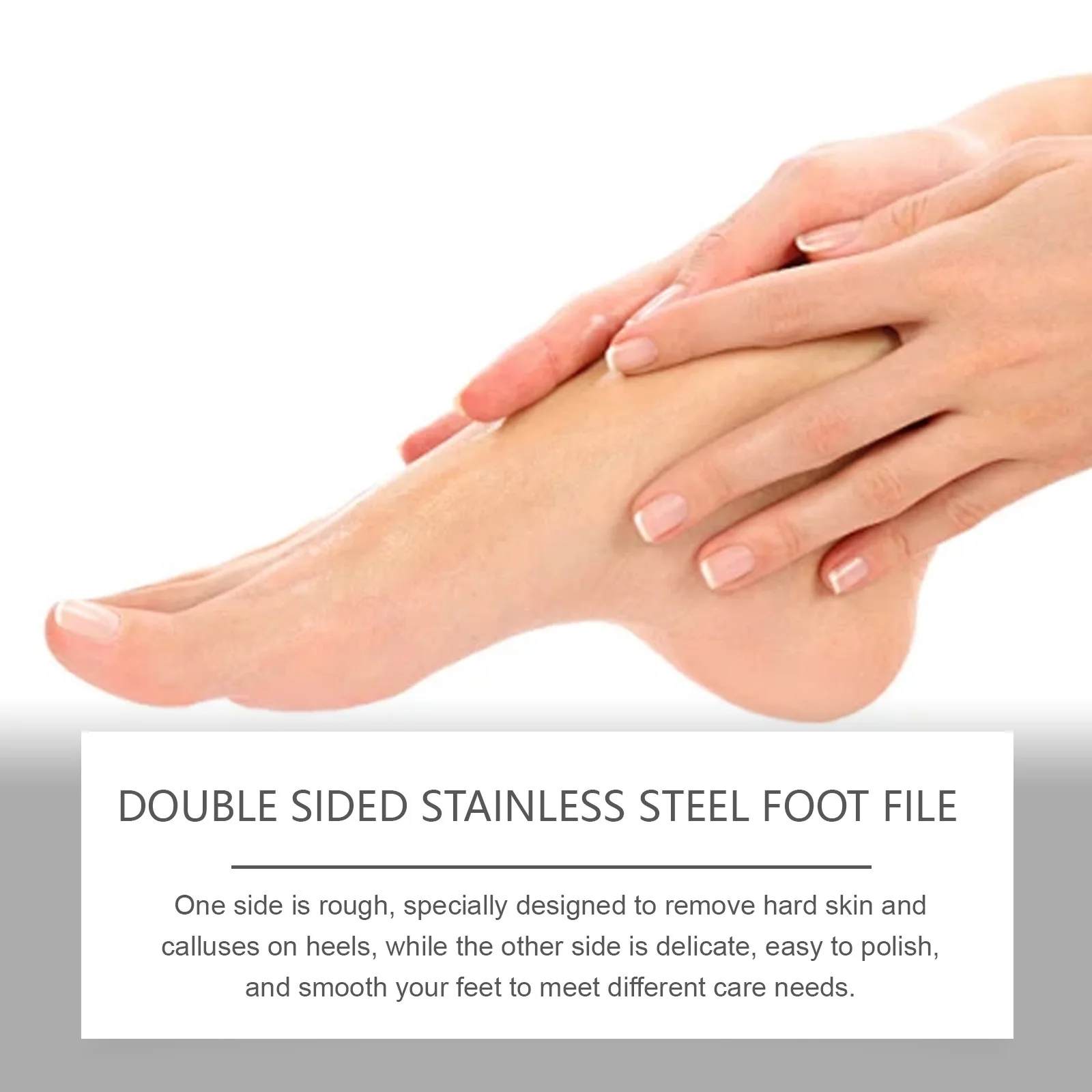 Stainless Steel Foot File Double Sided Remove Calluses Foot Scraper Dead Skin Remover Pedicure Tools Professional Foot Heel File